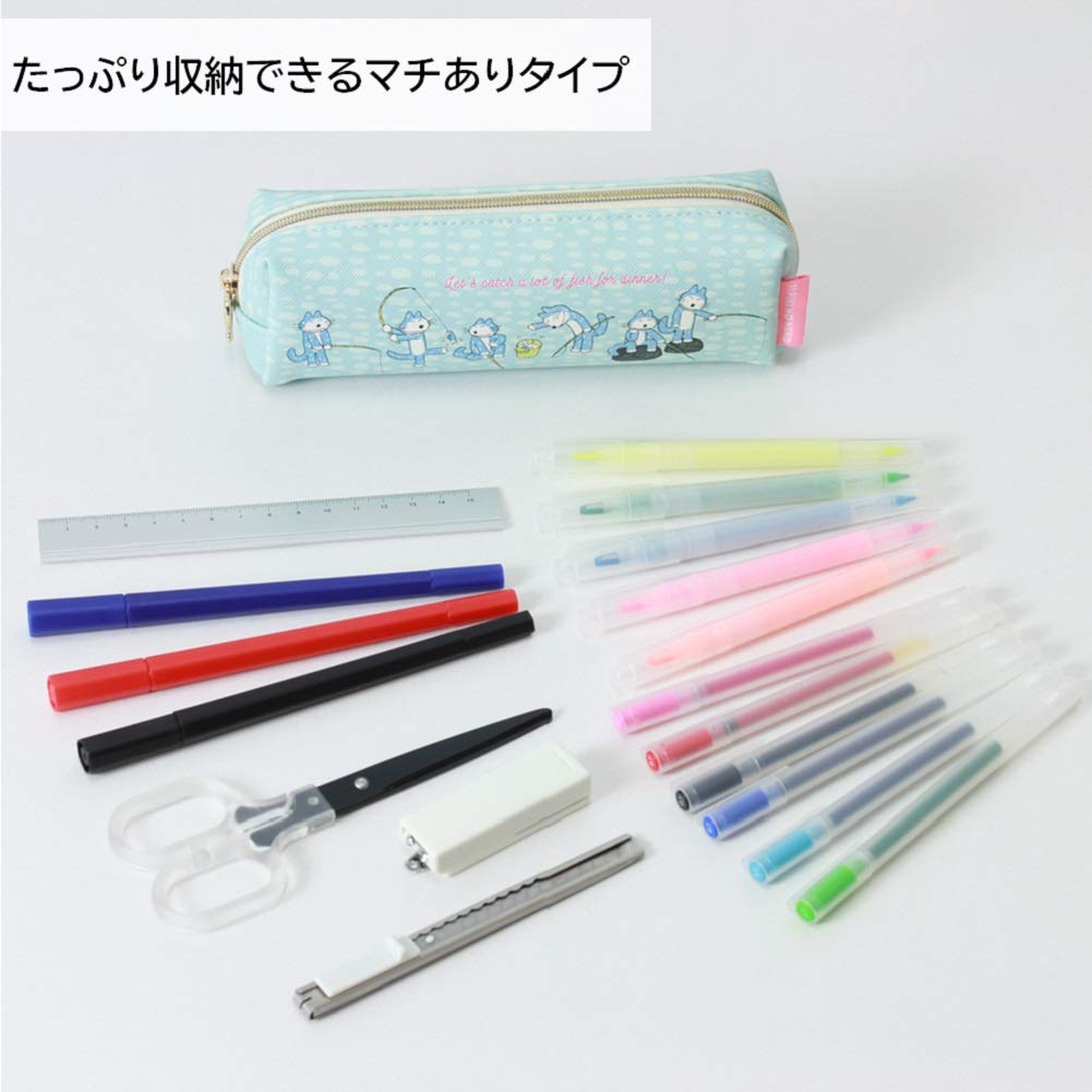 Gakken Staful 11 Cats Pencil Case Pen Pouch Fishing H15059