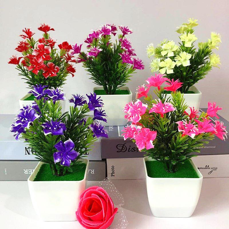 Plastic Sasanqua Camellia Botanical Potted Plant For Gift And Decor Interior