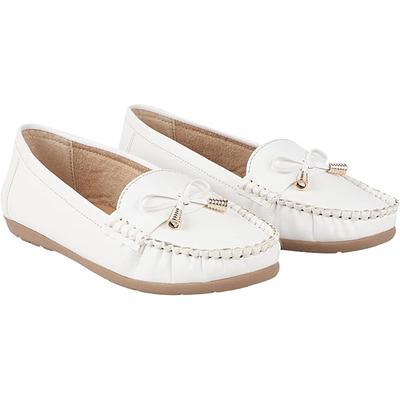 Shoetopia Girls Comfort White Ballet Flat - 5 Uk (Girls-Comfort-White)