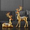 2pcs Modern Couple Deer Ornaments Minimalist Animal Sculpture Miniatures Figurine  Bedroom