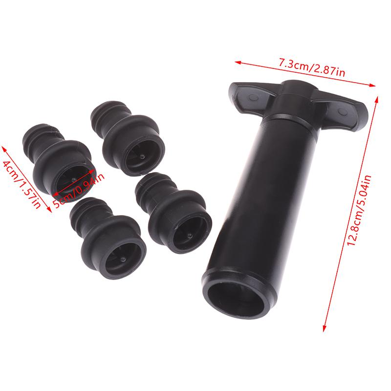 Vinsparare Vakuumpump Manuell Vinproppar Med 4 Återanvändbara Vakuumproppar Vinflaska Propp Förslutare Håller Vinet Färsk