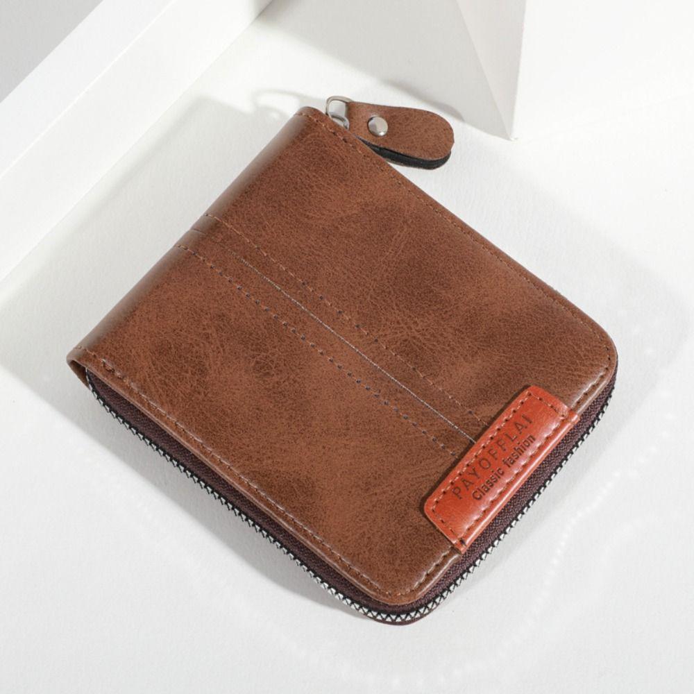 PU Leather Men's Wallet Short Student Purse New Business Wallet  Card Bag