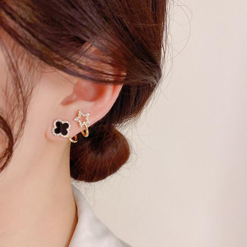 Women's Fashion Simple Four Leaf Flower Versatile High End Earrings