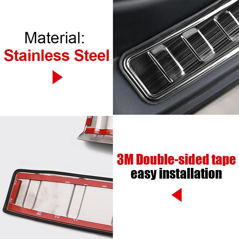 For Toyota RAV4 XA50 2019-2021 2022 2023 2024 Hybrid Stainless Car Rear Bumper Foot Plate Trunk Door Sill Guard Pedals Cover