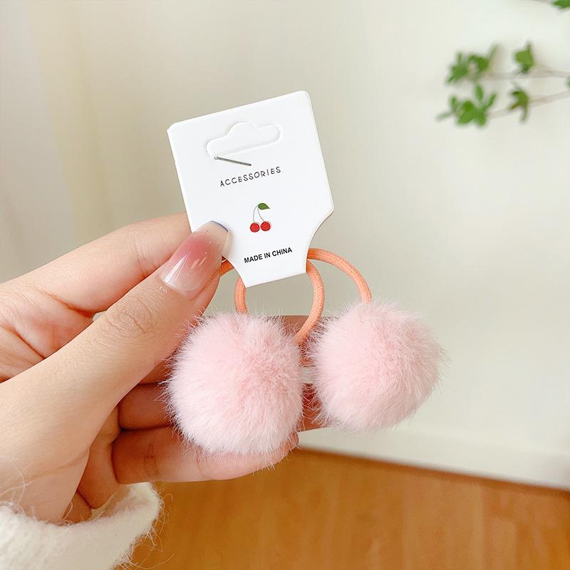 2 Stück Neue Süße Bonbonfarbene Haarkugel Mädchen Kinder Elastische Haarbänder Kinder Haargummis Prinzessin Haaraccessoires Baby Kopfschmuck