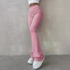 Lente Zomer en Herfst Dames Casual Geribbelde Eenvoudige Strakke Leggings Effen Kleur Hoge Taille Mode Broeken