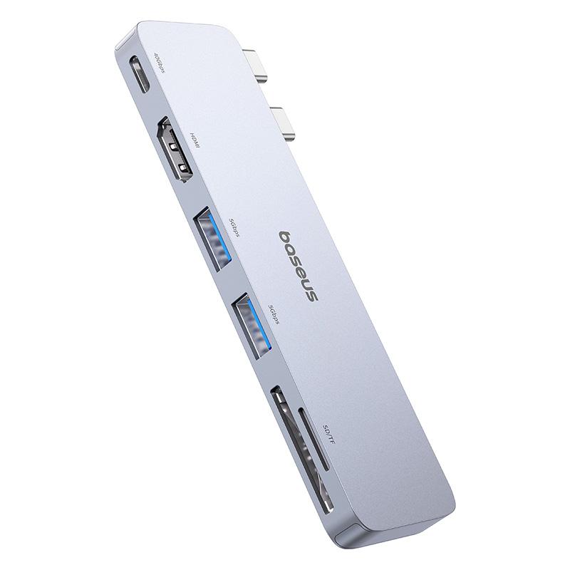 

BASEUS UltraJoy Series Type-C to Thunderbolt 3/4+HD4K@30Hz+2XUSB3.0+SD3.0+TF3.0 USB Hub Docking Station As Shown A
