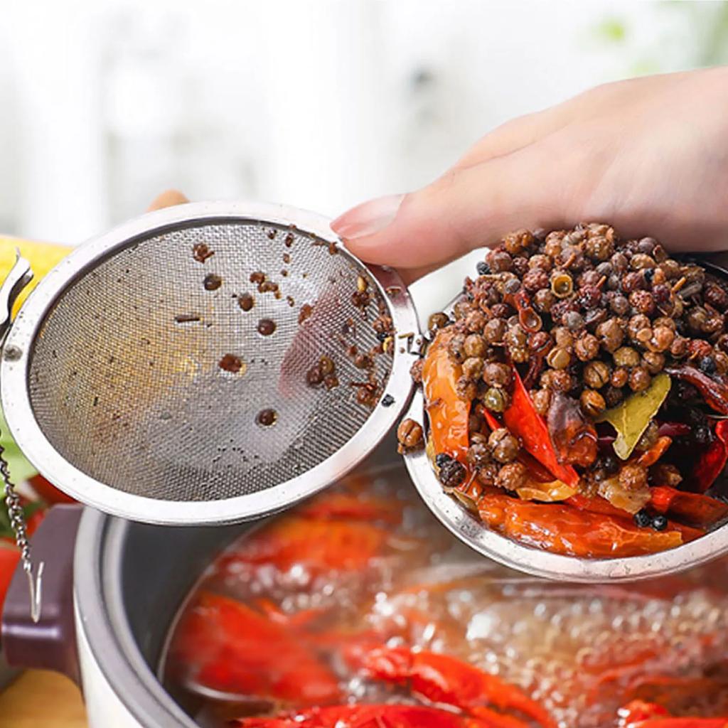 10-2pcs Stainless Steel Tea Ball Loose Leaf Tea Strainer Infusers Extra Fine Mesh Tea Interval Diffuser with Chain