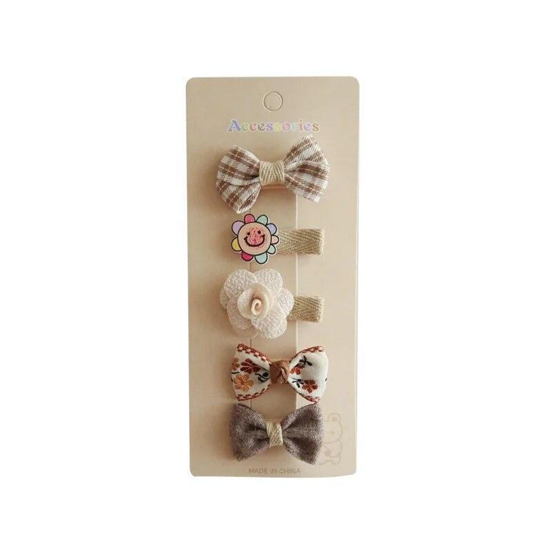 5Pcs Baby Hair Pins for Girls Gift Korean Bear Bunny Kids Hair Accessory Bows Flower Princess Children Girl Hairclip