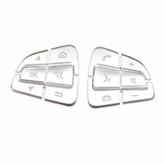 Pegatinas de Cubierta de Botones de Volante de Coche Recorte Ajuste Para Mercedes Benz C W205 GLC X253 Clase V Vito W447 Accesorios de Coche