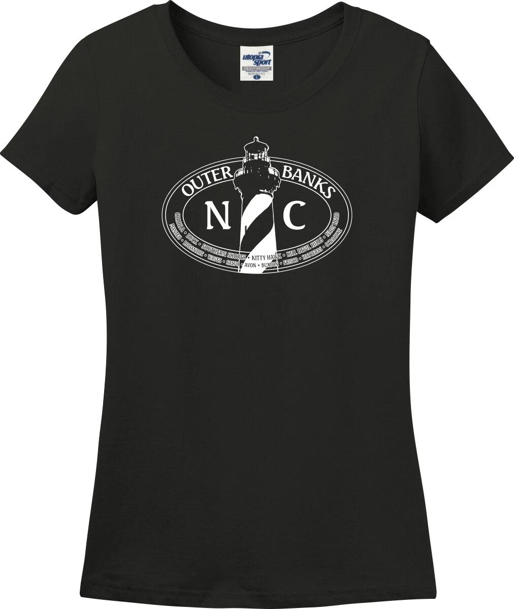 Outer Banks North Carolina Hatteras Lighthouse Missy Fit Ladies T-Shirt (S-3X) XXL