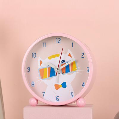 Cartoon neuer niedlicher Wecker Wohnzimmer Schlafzimmer Zuhause Metalluhr Katze kleiner Sitz Wecker