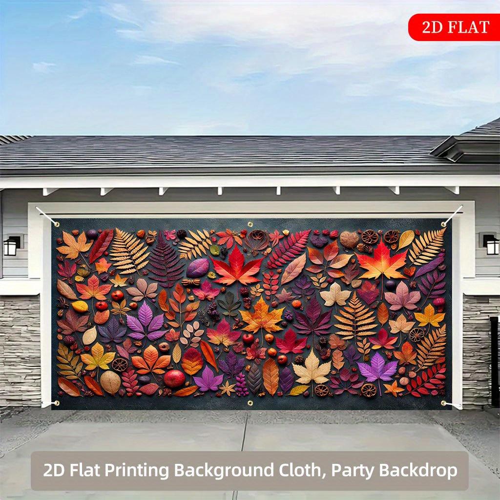 2D Plane 1 Piece Red and Purple Autumn Leaves Background Cloth 2D Plane Printing for Multi-scene Application