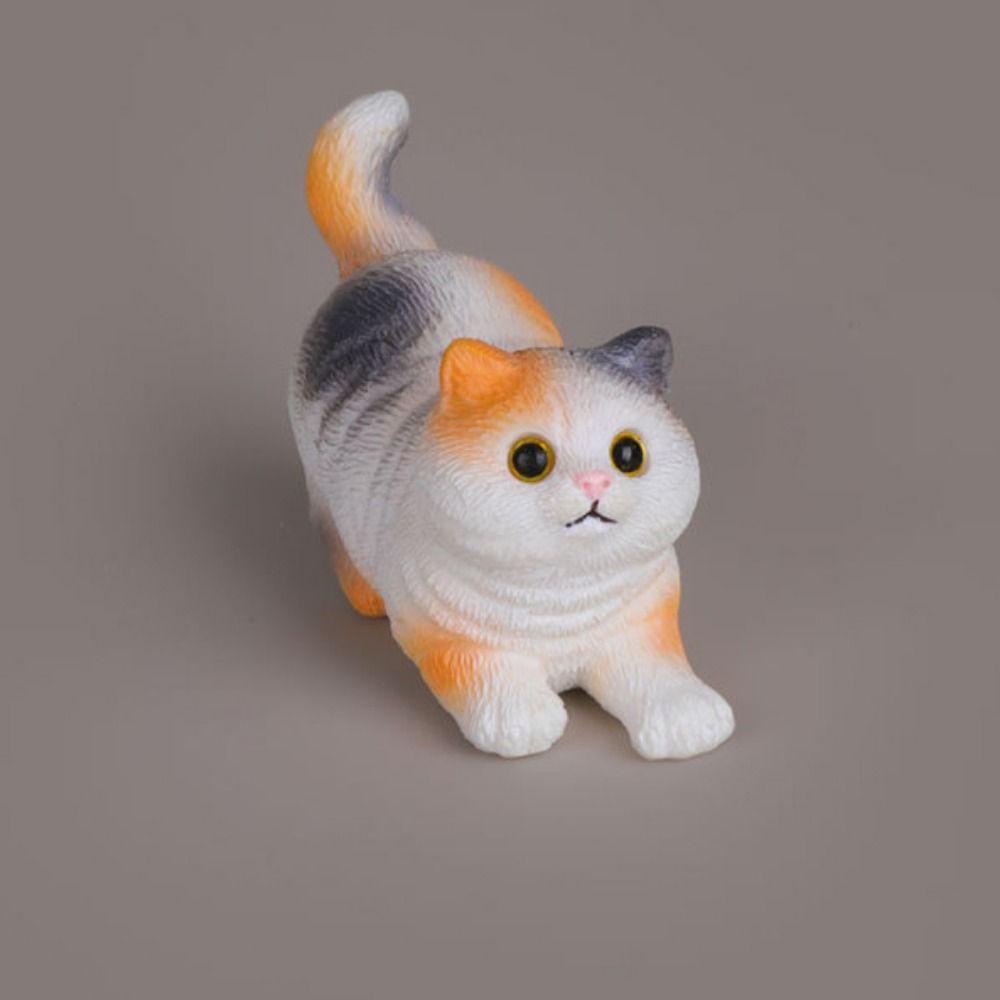 4Pcs/se Handicraft Cat Sculpture DIY Animal Statue Creative Simulation Kitten Ornaments  Desktop