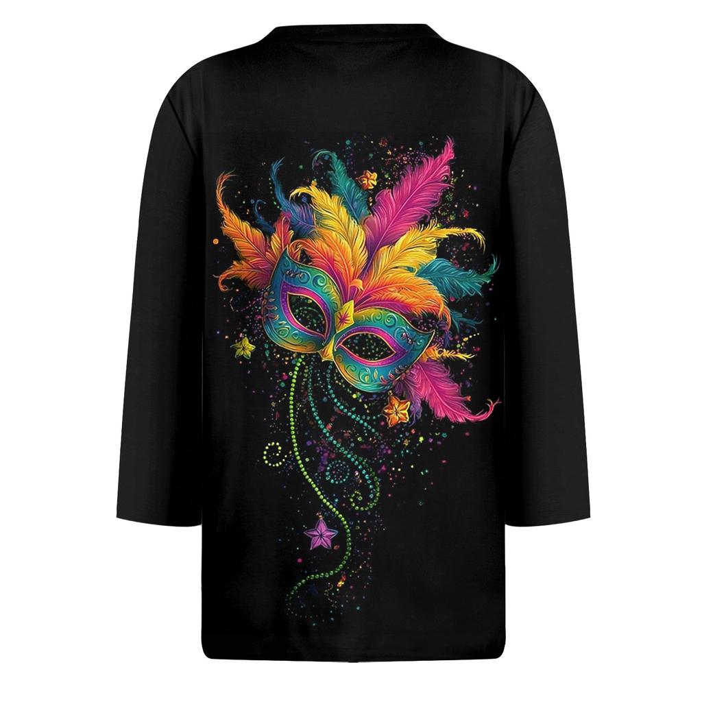 Topuri de damă cu mâneci 3/4 lungime, imprimeu floral, la modă vintage, lejer, cu gât rotund, cămăși de dimensiuni mari