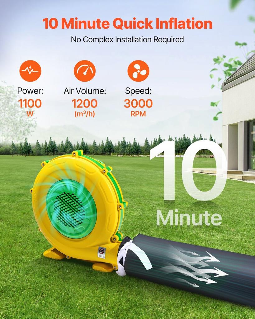 Inflatable Nightclub, 9 x 6 x 4 m Inflatable Party Tent with 1100W Blower & Sandbag, Ventilated Blow up Night Club with 2 Windows, Air Cube House for