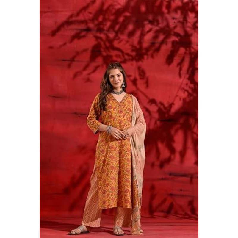 Kurta Set for Women || Women Kurta Set || 3pic Kurta for Women (Kurta-51-52-88) (in, Alpha, 2XL, Regular, Multicolor) 2XL