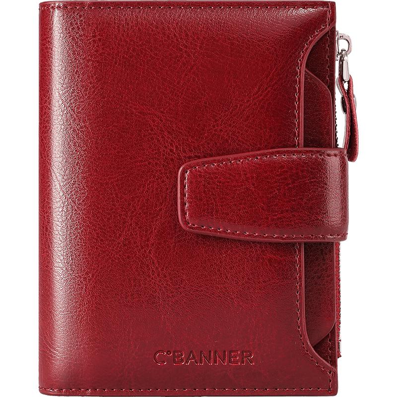 Женский короткий кожаный кошелек и держатель для карт C.BANNER