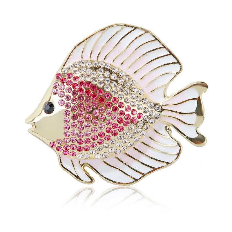 Cute Rhinestone Animal Tropical Fish Brooches For Women Clothing Coat Accessries Gifts