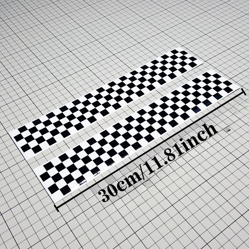 Black and White Checkers Stripe Motorcycle Sticker Waterproof for Refit Motorbike Fuel Tank Helmet Electric Scooter Vinyl Decal