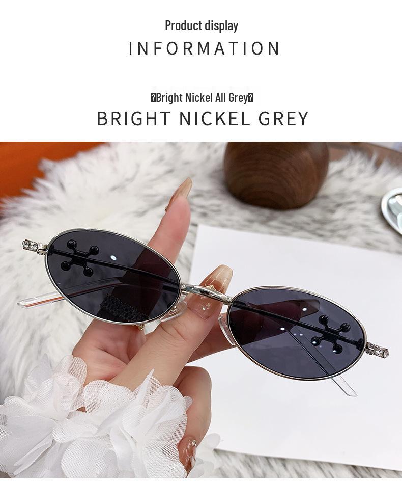 Jennie-Style Diamond Oval Sunglasses: High-End European & American Street Fashion for Women
