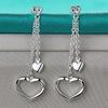 925 Sterling Silver Plated Heart Hollow Flower Earrings For Women Fashion Wedding Engagement Charm Jewelry