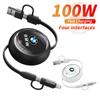 100W Fast Charging Data Cable Extendable 4-in-1 Charging Cable for BMW 2 5 6 7 Series F20 G20 G30 X1 X3 X4 X5 X6 F15 G05 Sticker