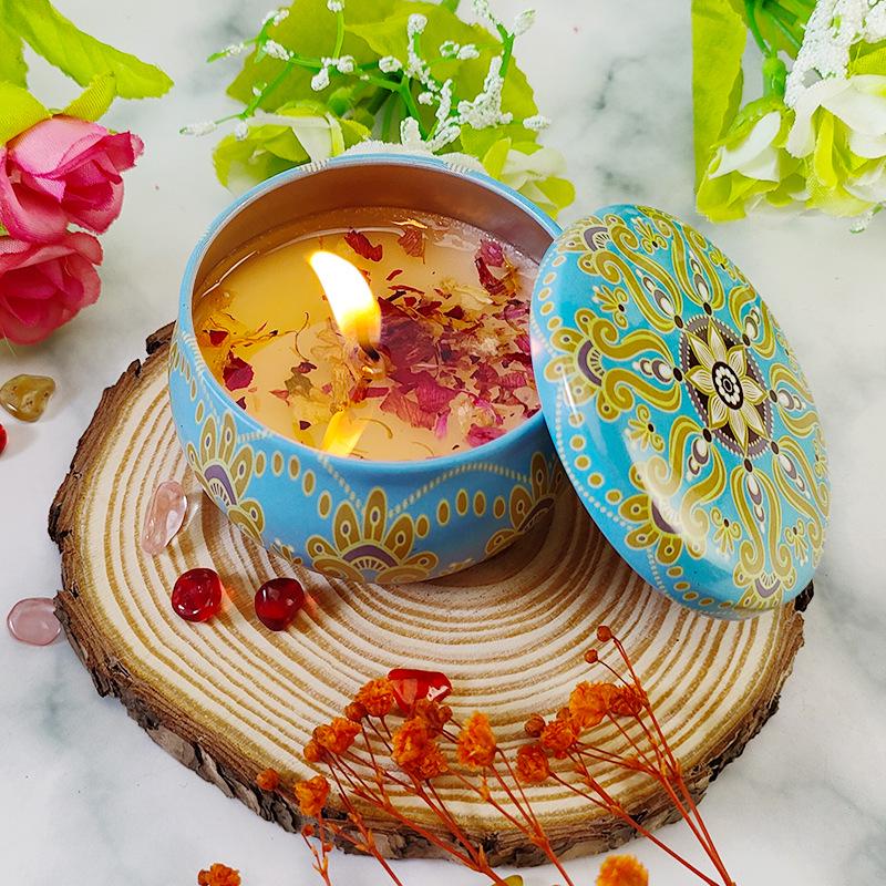 Scented Soy Candle - Romantic Fragrance with Dried Flowers, Ideal for Weddings, Valentine's, Birthdays, and Home Décor