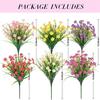 A33R-Artificial Flowers For Outdoors,6 Bundles Artificial Plants Outdoor, Fake Flowers, UV Resistant Faux Plants, Outdoor Durabl