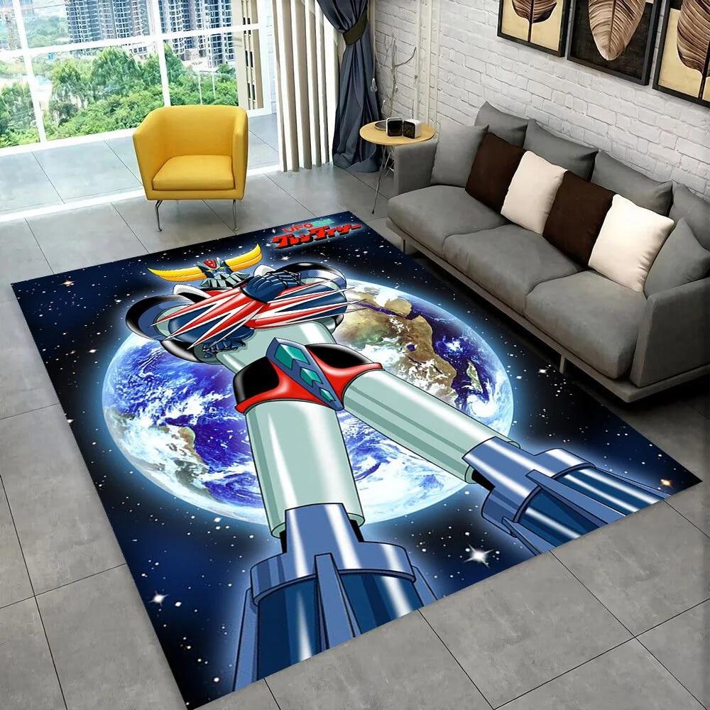 UFO Robot Grendizer Anime Cartoon Area Rug,Carpet for Home Living Room Bedroom Sofa Doormat Decor,kid Play Non-slip Floor Mat 3D