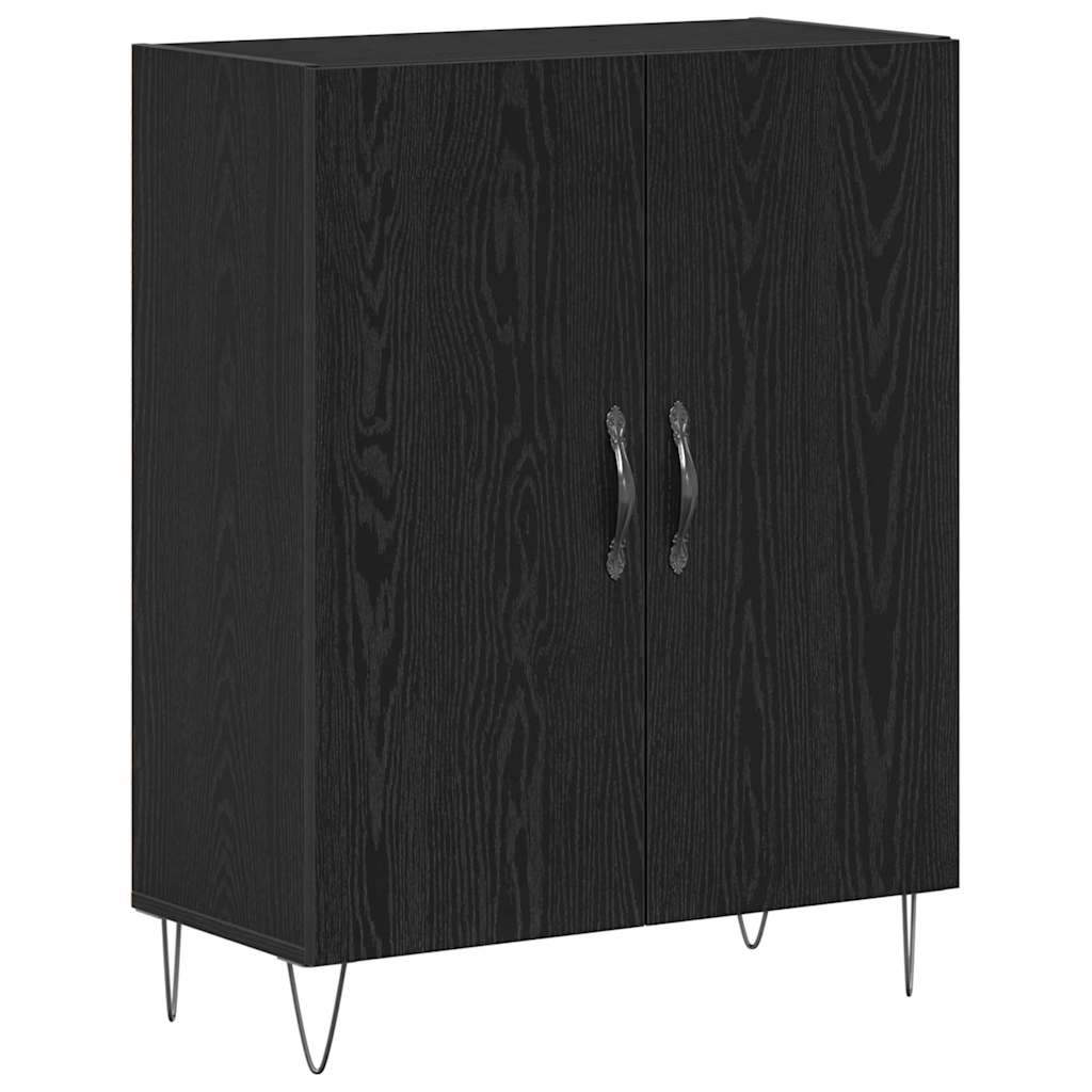 Highboard 2 pcs Black Oak Effect Wood Based Material