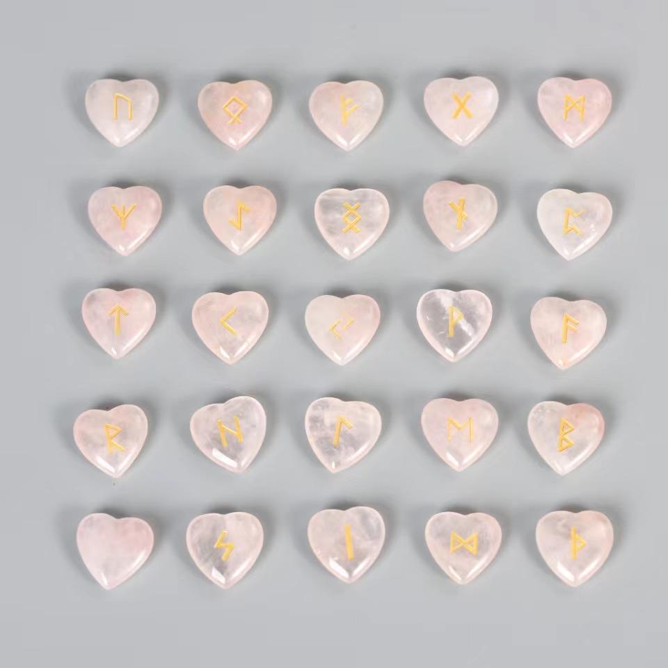 25pcs Per Bag Crystals Healing Stones Natural Reiki Crystal Rune Stone Set