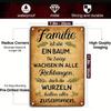 1pc Vintage Metal Tin Sign Familie Ist Wie Ein Baum German Quote Wall Decor 12x8 Inch Retro Plaque