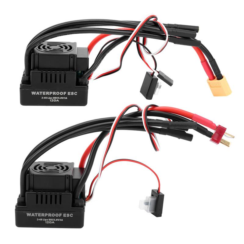 120A Waterproof Brushless ESC Electronic Speed Controller Accessory Fit for 1/8 RC Car Electronic Speed Controller