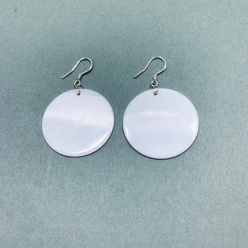 Серьги-крючки S925 с круглыми ракушками, женственность, простота, личность, универсальные серьги, длинные корейские серьги, серьги