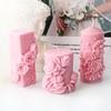 3D Relief Rose Round Column Candle Silicone Mold Rose Column Resin mold DIY Valentine's Chocolate Gifts  Gypsum Mold Home Decor