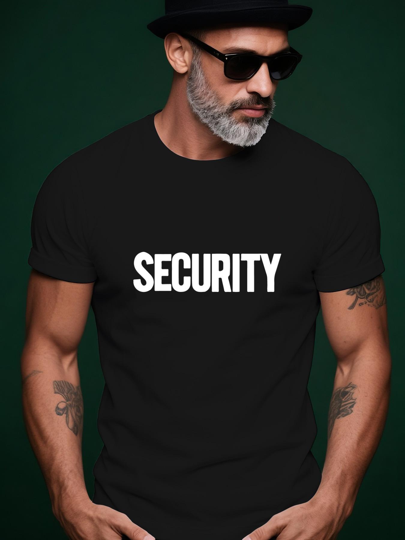 SECURITY Graphic Streetwear Tshirt - Summer Casual Short ... S