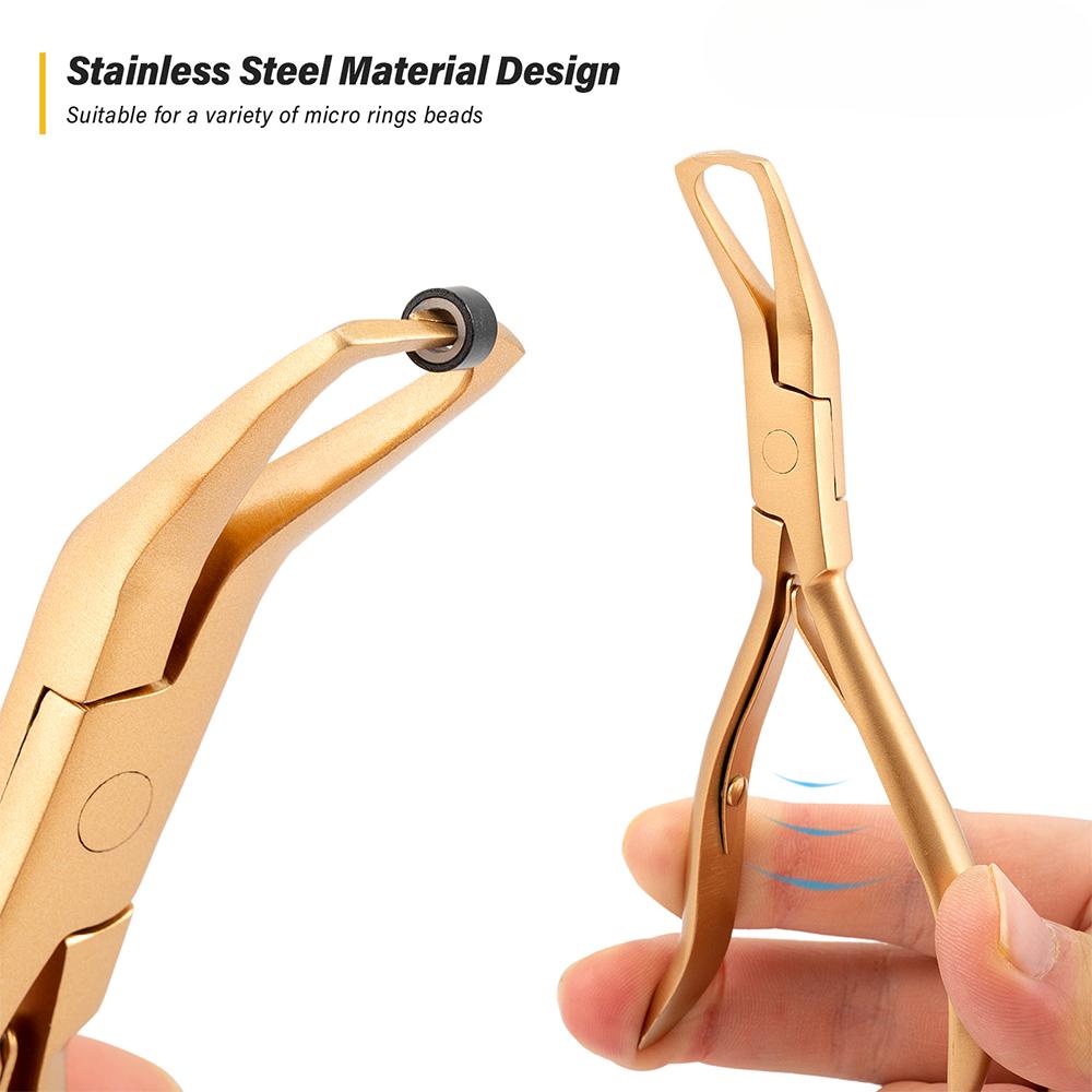 Hair Extension Pliers Kit Microlink Pliers for Extensions Hair Extension Beading Tool Hair Pulling Hook Hair Styling