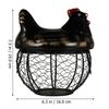 1Pcs Chicken Style Egg Basket Made of Premium Ceramic and Iron Fruit Vegetable Snack Storage Holder Home Decor Item