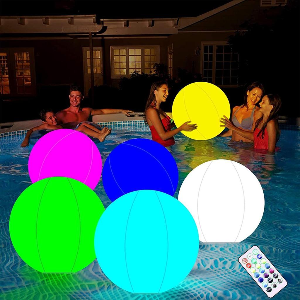 Remote Control LED Light-Up Beach Ball with 16 Color-Changing Lights
