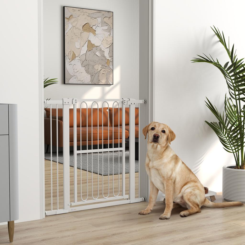 Dog Safety Gate, 76-104 Cm Barrier Gate Without Drilling, Stair Gate