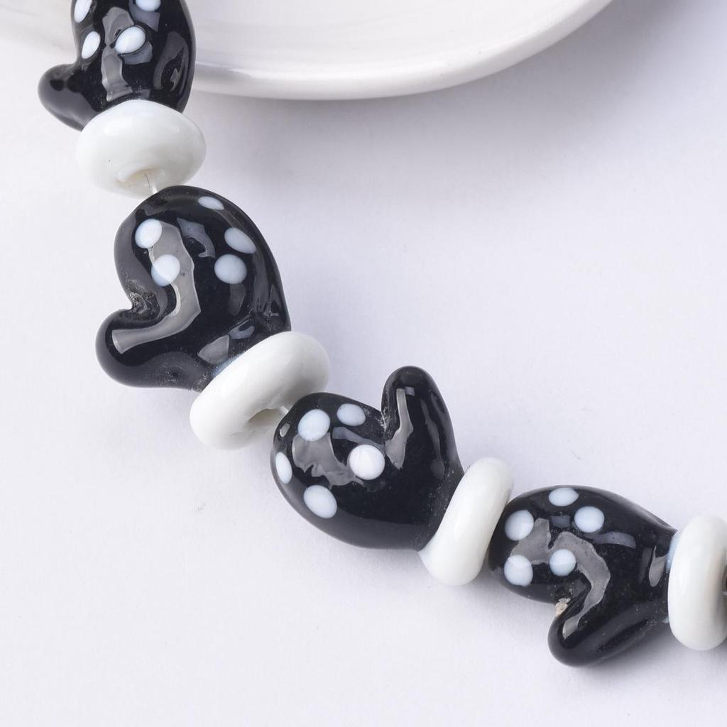 10pcs 18x14mm Glove Shape Handmade Lampwork Glass Loose Beads For Jewelry Making DIY Crafts Findings