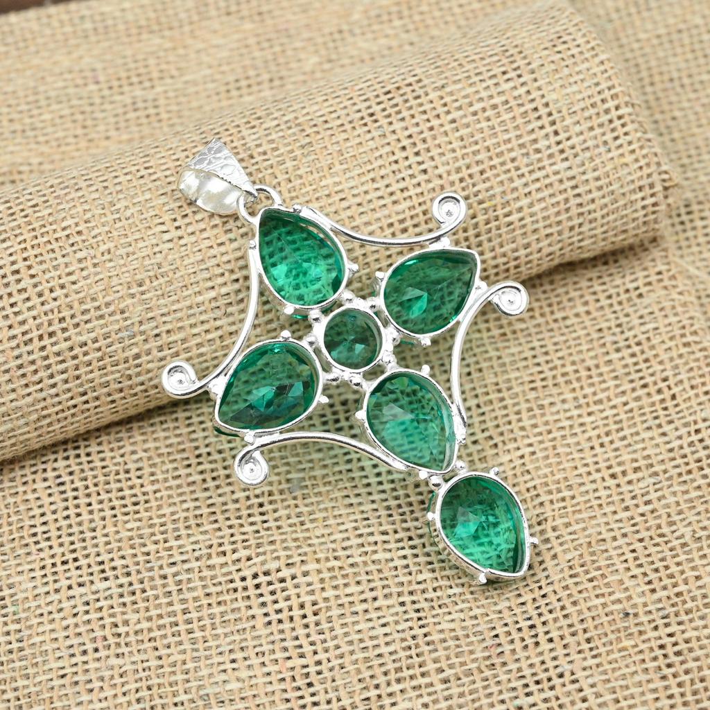 Πολύτιμος λίθος Indicolite Τουρμαλίνη 925 Χειροποίητο Κρεμαστό κόσμημα δώρου