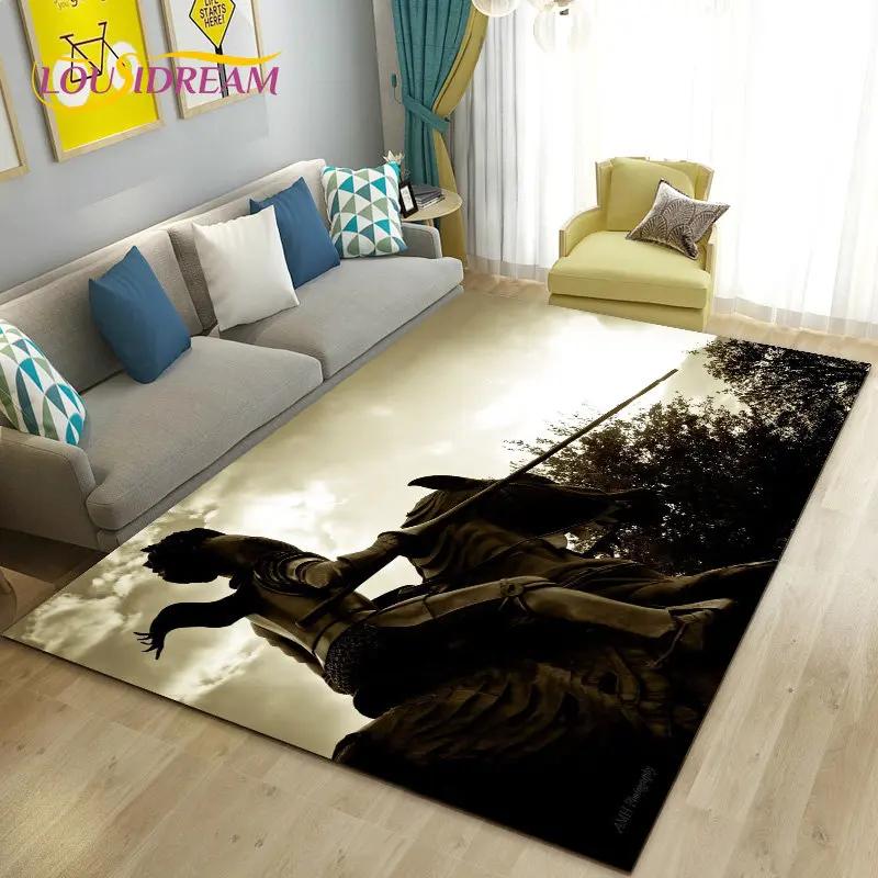 Cavalier Knight Templar Crusaders Game Area Rug Large,Carpet Rug for Living Room Bedroom Sofa Doormat Kitchen,Non-slip Floor Mat