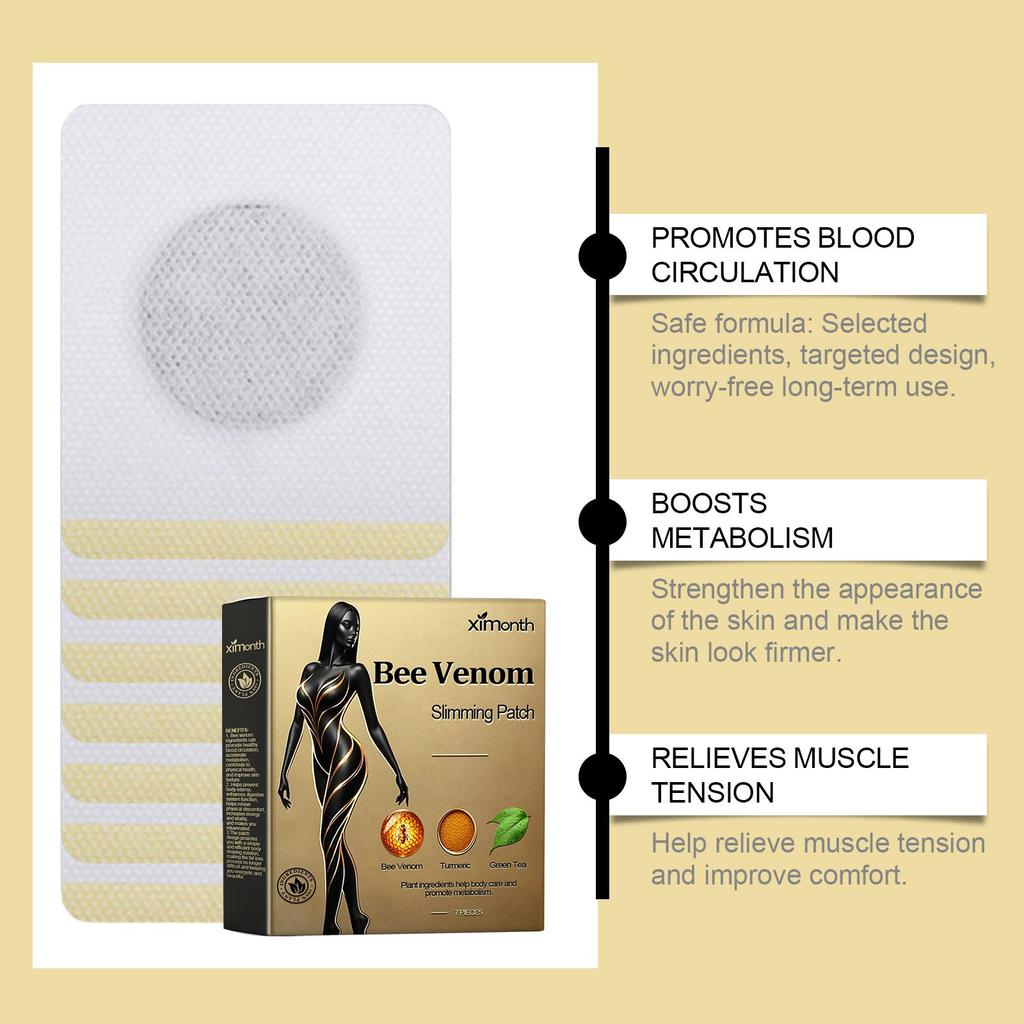 XIMONTH Bee Venom Body Contouring Patch Shape and Firm Body Skin Belly Belly Fat Worshipper Slimming Light Body Patch