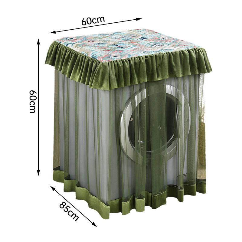 Capa para Máquina de Lavar Roupa Tipo Tambor Estilo Ins Cor Sólida Capa para Máquina de Lavar Roupa Toalha Casa Nova Universal Capa Protetora contra Pó para Máquina de Lavar Roupa