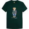 Polo SS24 T-shirt à Manches Courtes et Col Rond Imprimé Motif Ours Homme T-shirts Vert Forêt 710817007-001