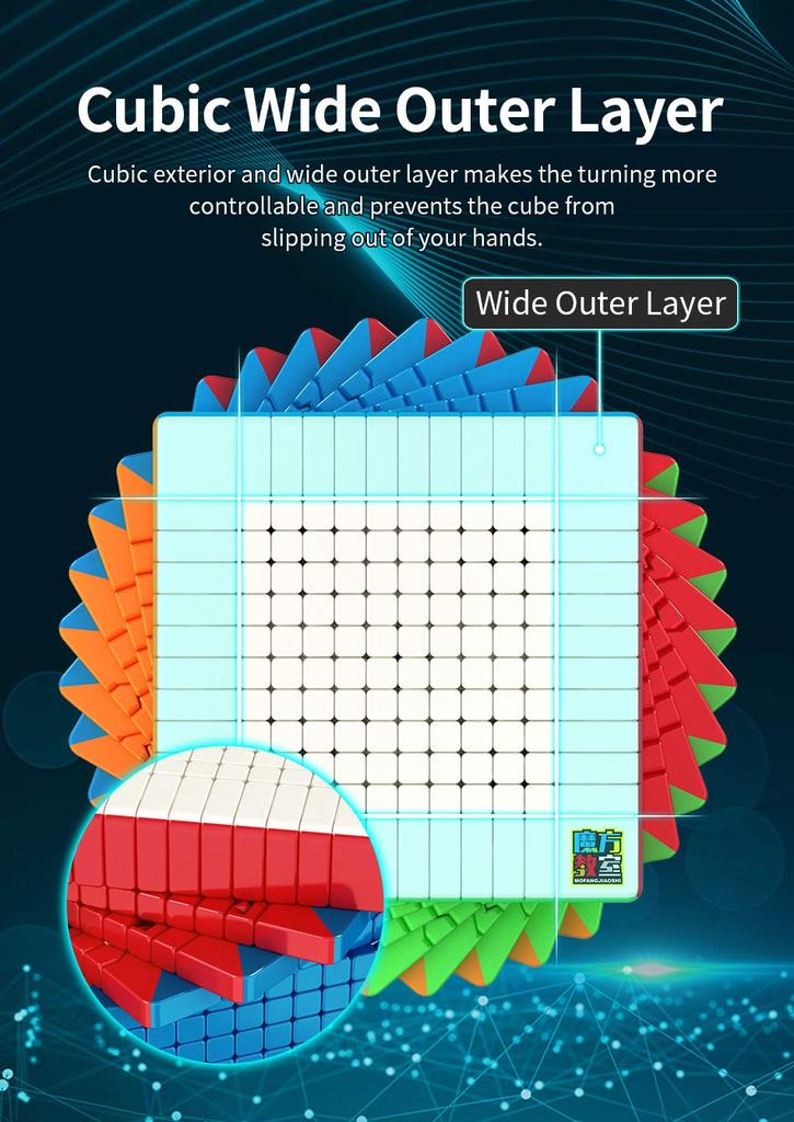Bucubke Moyu Meilong 12x12 Stickerless Magic Cube Classroom Puzzle Magic Cube MoFang JiaoShi Authentic 93mm MFJS MEILONG 12x12x12 Puzzle Cube Toy