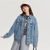 Deesha Girls' Denim Blue Short Collegiate Jacket