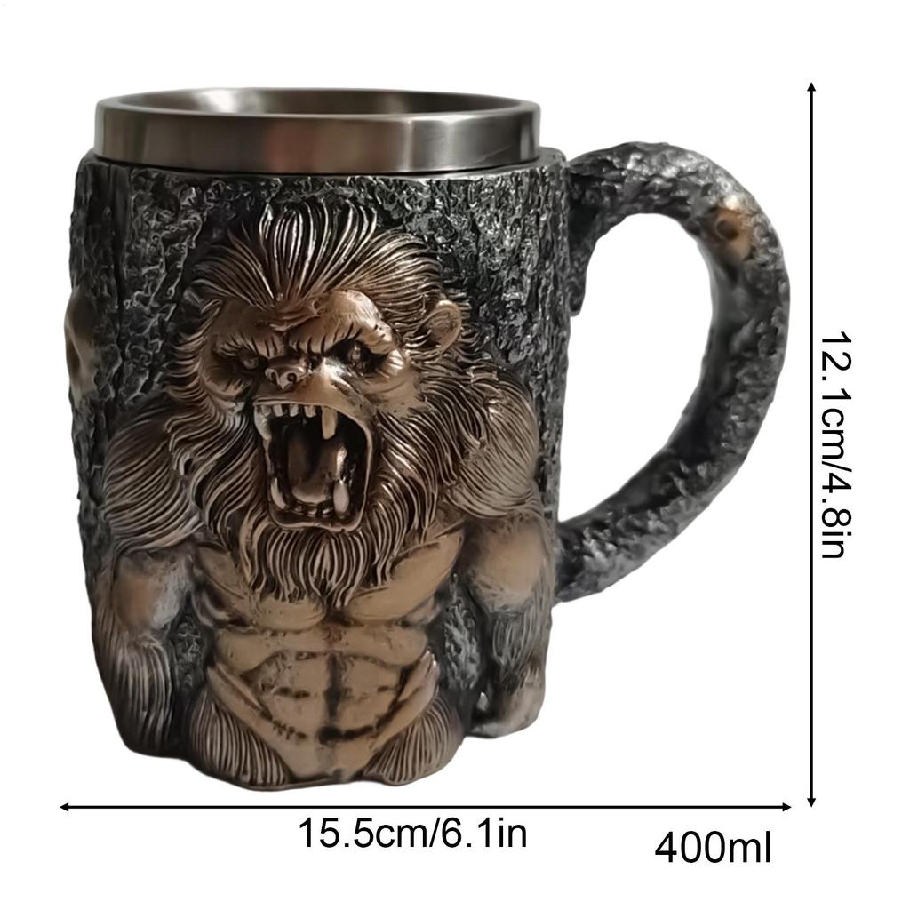 400ml Raging Ape Coffee Mug Novelty Cool Ape Resin Sculpture Beer Mug Party Decorations For Picnic Fishing Outdoor drinkware